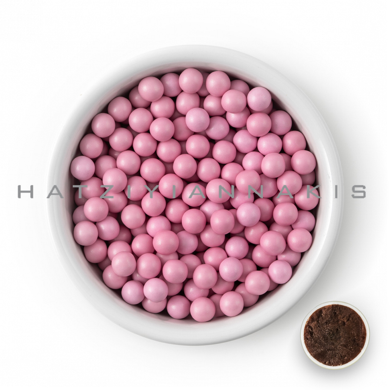 Choco balls λαμπερό ροζ 1 κιλό Χατζηγιαννάκη