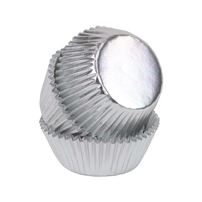Θήκες cupcake mini ασημί 45τεμ PME