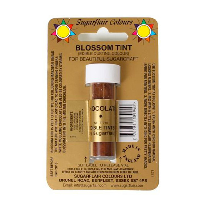 Χρώμα ζαχαροπλαστικής σκόνη καφέ chocolate 7ml Sugarflair