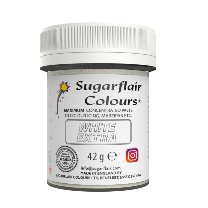 Χρώμα ζαχαροπλαστικής πάστα λευκό extra 42γρ Sugarflair
