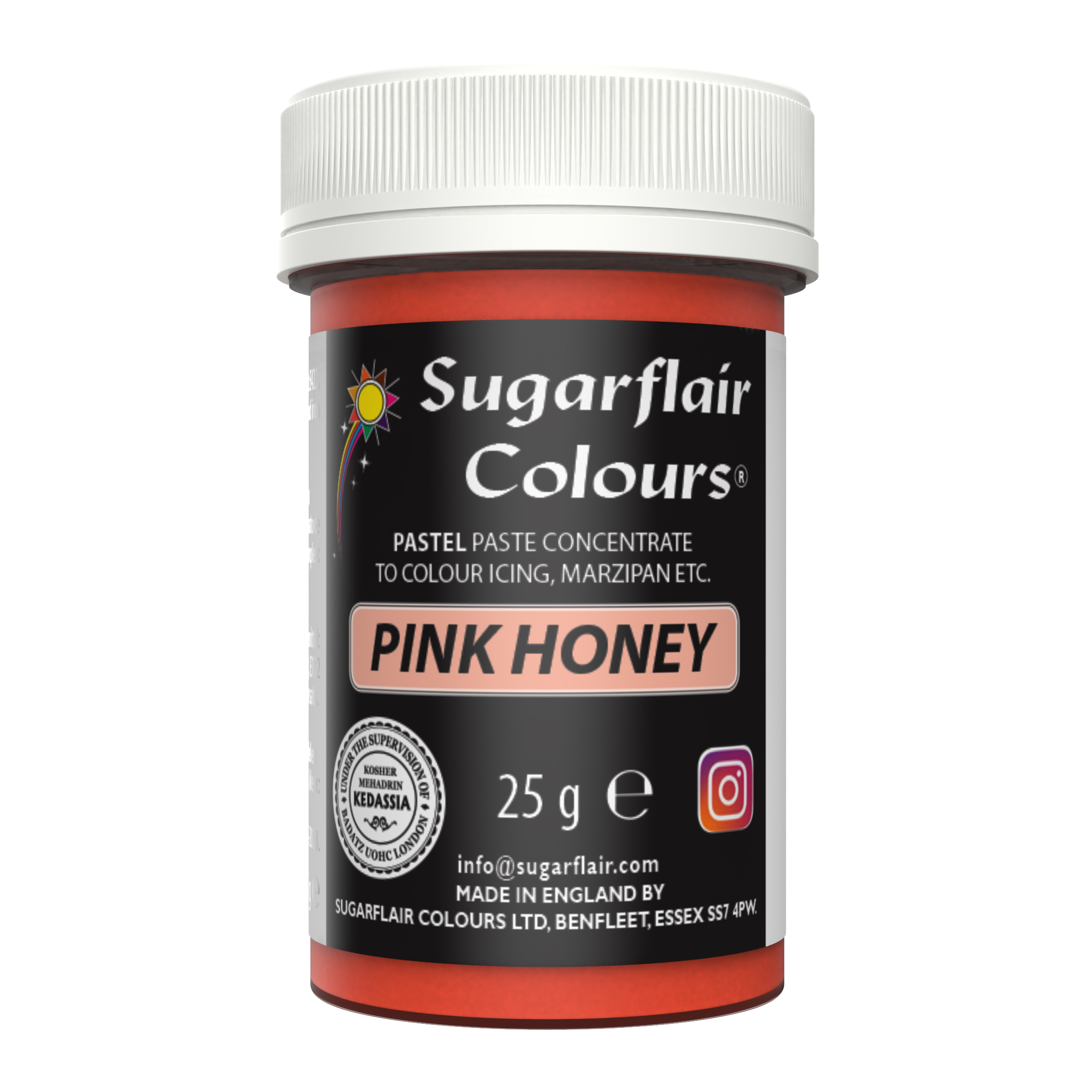 Χρώμα ζαχαροπλαστικής πάστα δέρματος pink honey 25γρ Sugarflair