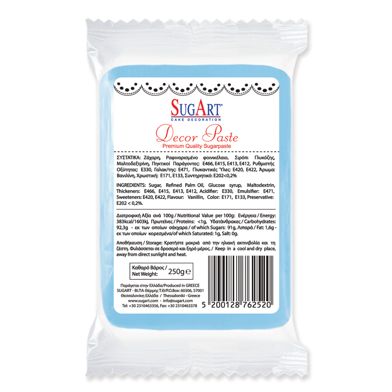 Ζαχαρόπαστα γαλαζιο 1 κιλό Sugart