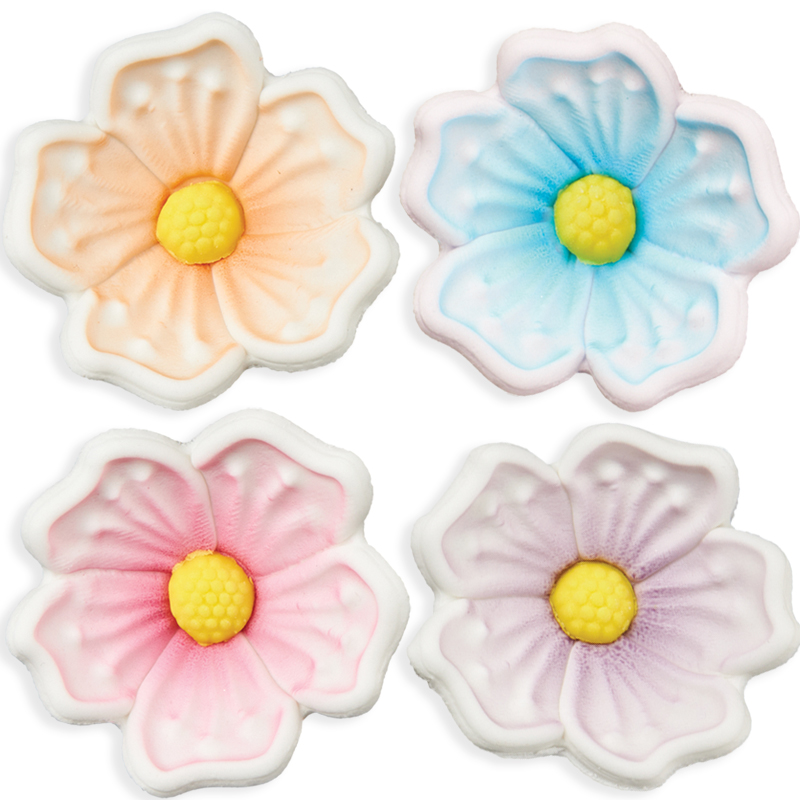 Λουλούδια πολύχρωμα 3d 4cm 60τεμ Sugart