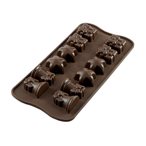 Φόρμα σιλικόνης δώρα- καμπάνες- αστέρια 12x7ml Silikomart