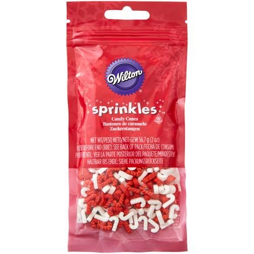 Sprinkles μπαστουνάκια κόκκινα λευκά 57γρ Wilton