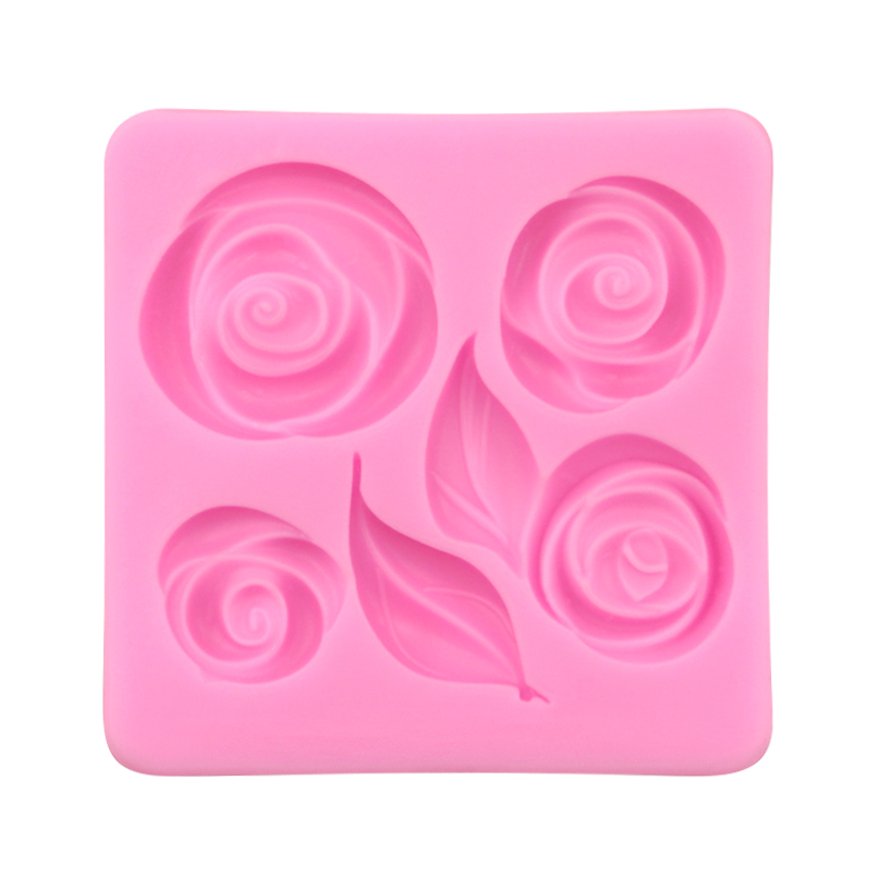 Καλούπι σιλικόνης τριαντάφυλλα με φύλλα