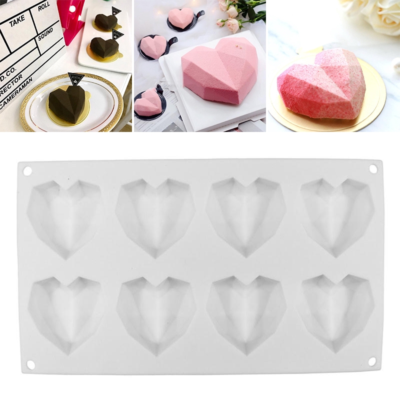 Φόρμα σιλικόνης καρδιές diamond 6cm