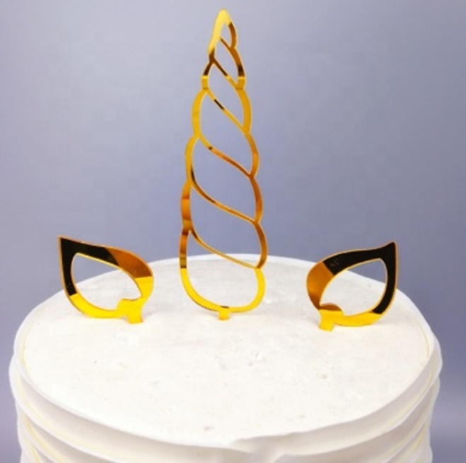 Topper μονόκερος (κέρατο και αυτιά) χρυσό