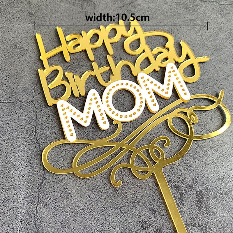 Topper Happy Birthday Mom 15cm