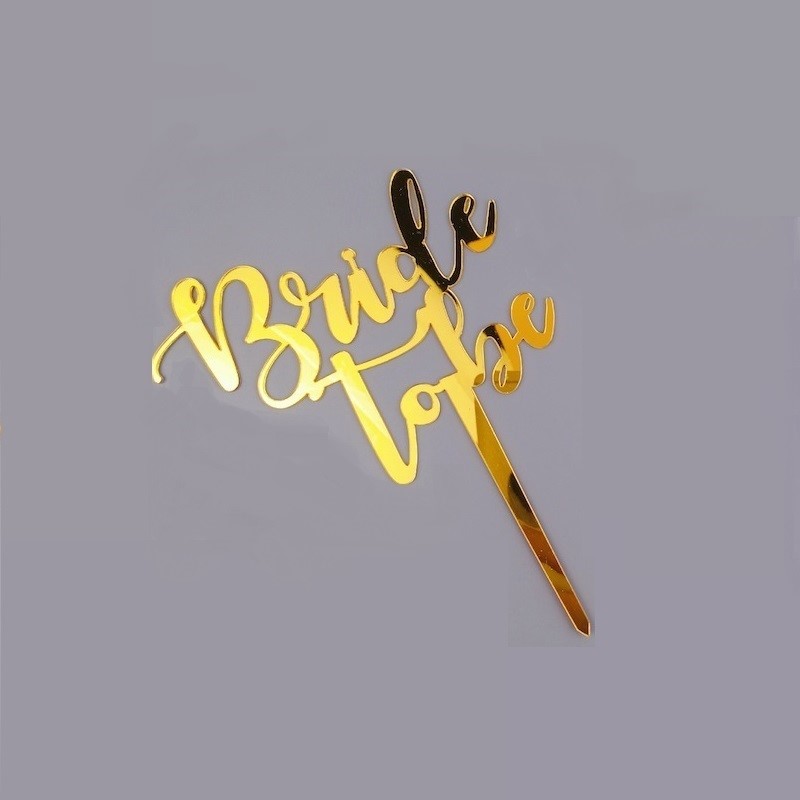 Topper Bride to be σκέτο χρυσό 15cm