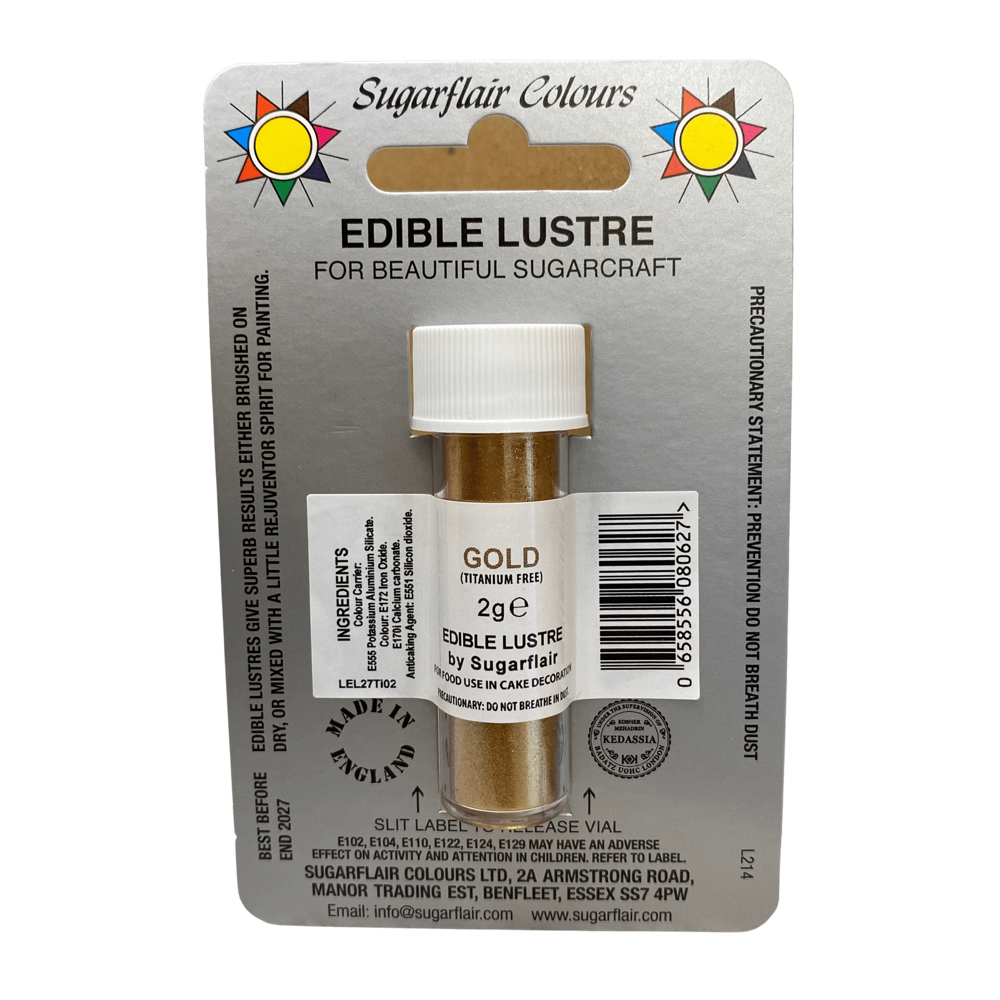 Χρώμα ζαχαροπλαστικής σκόνη χρυσό gold 2γρ Sugarflair