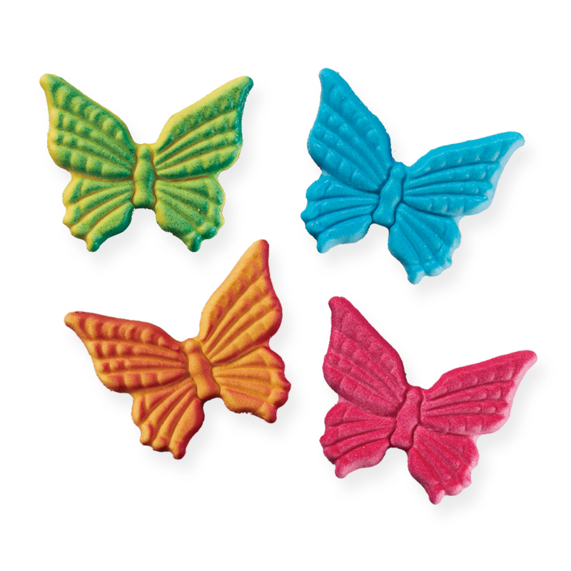 Πεταλούδες πολύχρωμες 4cm 40τεμ ζαχαρωτά Sugart