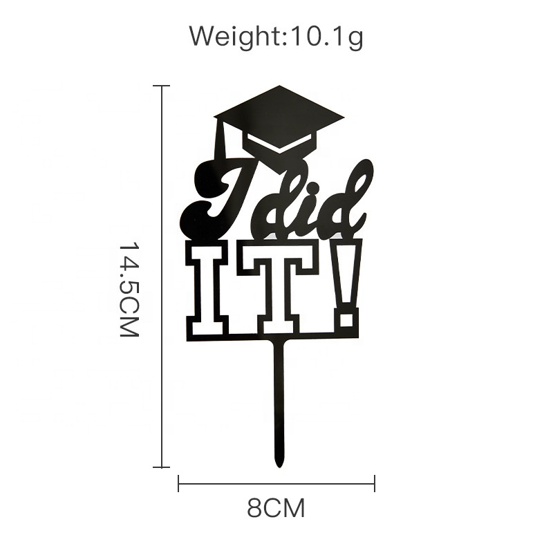 Topper I Did It! μαύρο 18cm