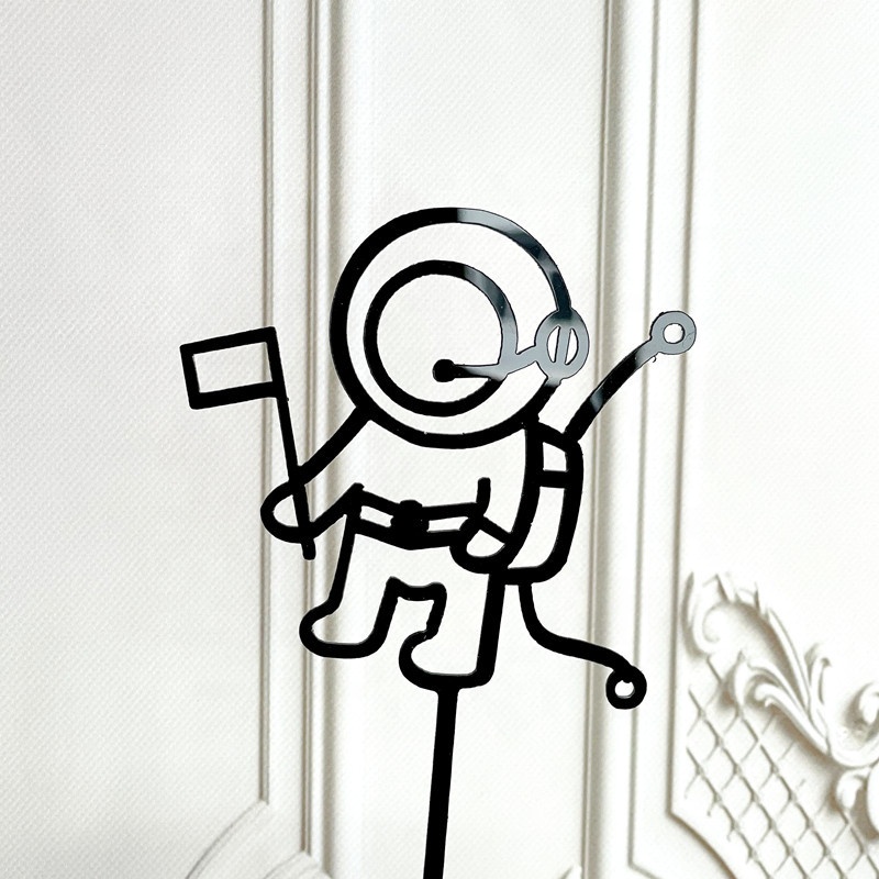 Topper αστροναύτης μαύρο 15cm