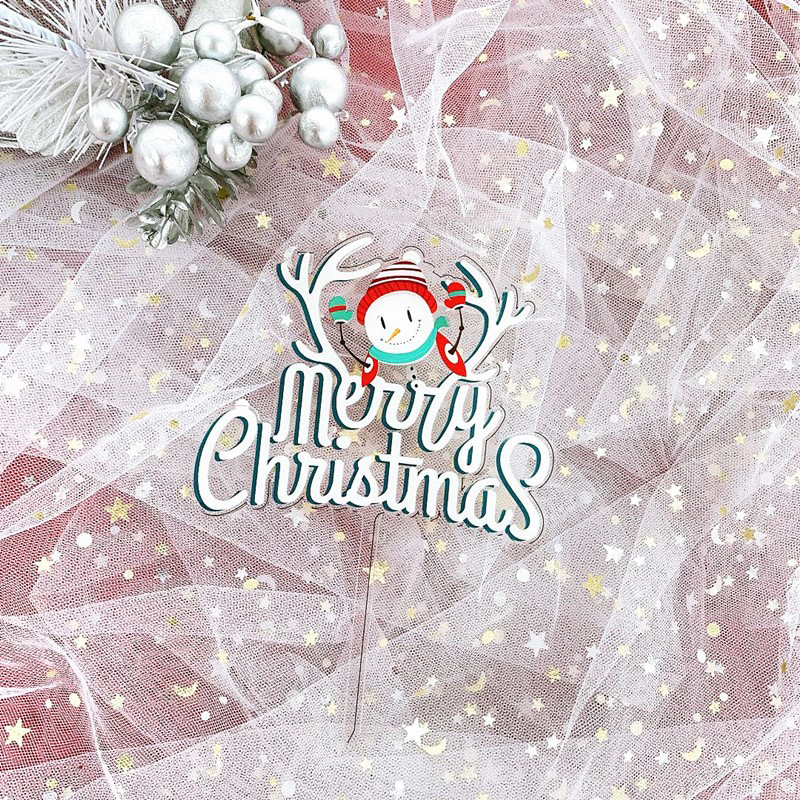 Topper χιονάνθρωπος Merry Christmas 14cm