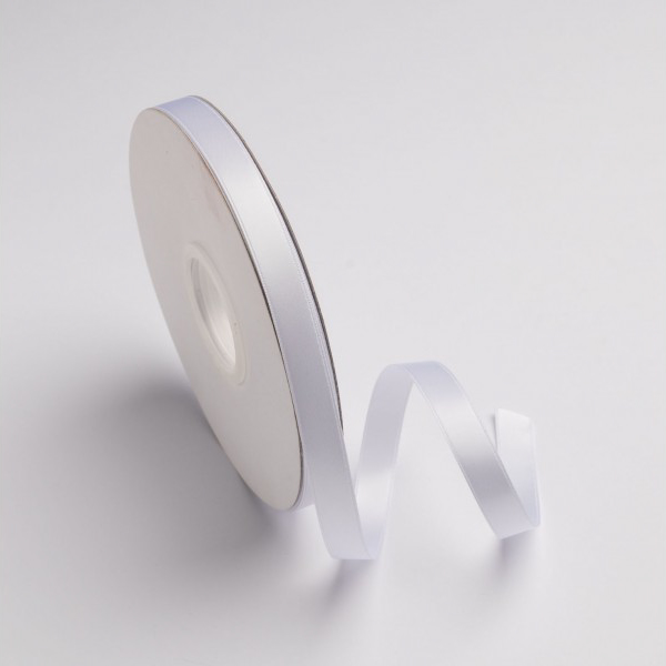 Κορδέλα σατέν λευκό με ούγια 12mm 50m διπλής όψης