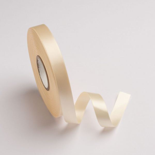 Κορδέλα σατέν ιβουάρ με ούγια 16mm 50m διπλής όψης