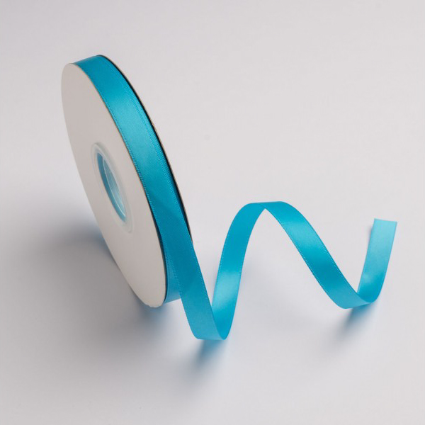 Κορδέλα σατέν τυρκουάζ με ούγια 12mm 50m διπλής όψης