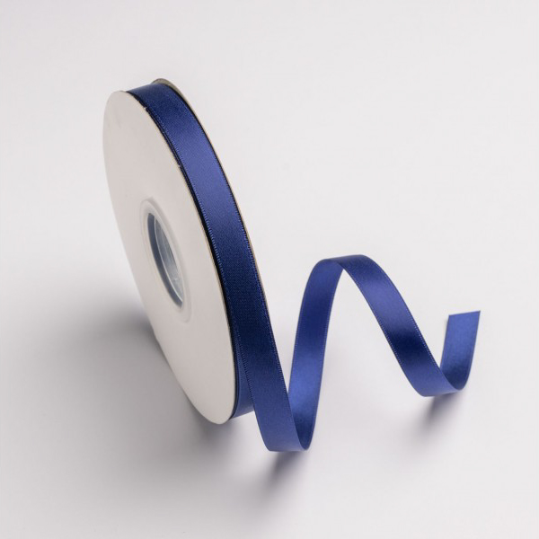 Κορδέλα σατέν μπλε σκούρο με ούγια 12mm 50m διπλής όψης