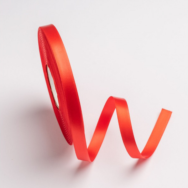 Κορδέλα σατέν κόκκινο με ούγια 12mm 50m διπλής όψης