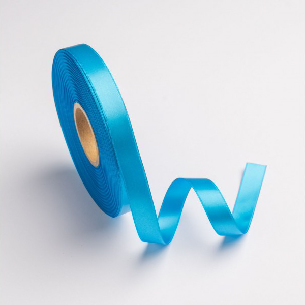 Κορδέλα σατέν τυρκουάζ με ούγια 16mm 50m διπλής όψης