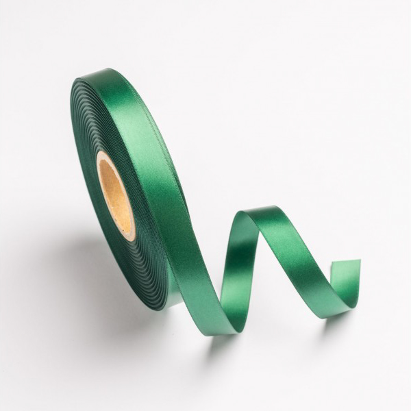 Κορδέλα σατέν πράσινο σκούρο με ούγια 16mm 50m διπλής όψης