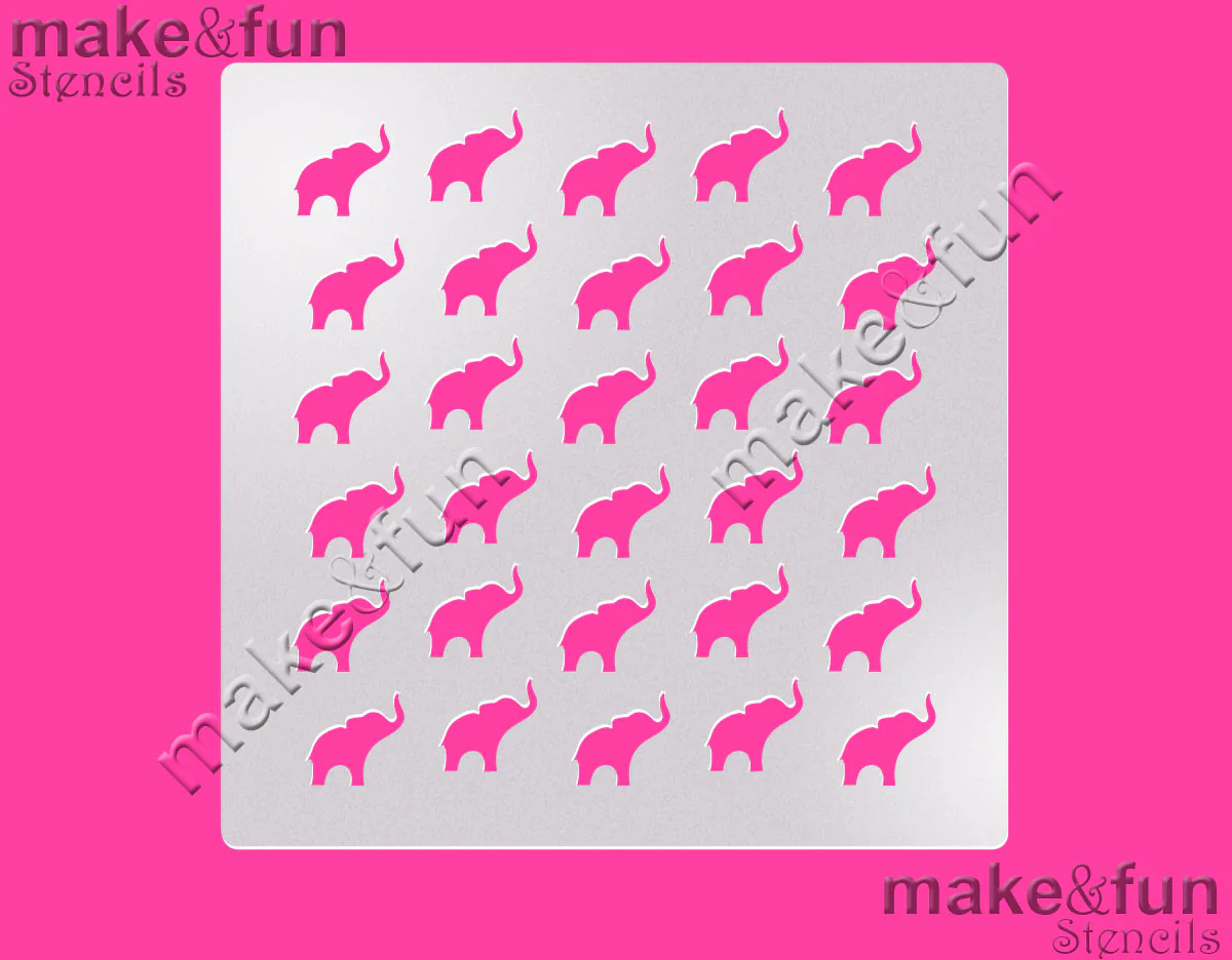 Στένσιλ ελεφαντάκια 14x14cm