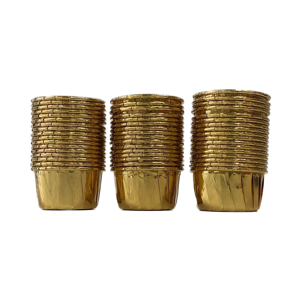 Θήκες cupcake σταθερές mini χρυσό 3,8cm 50τεμ