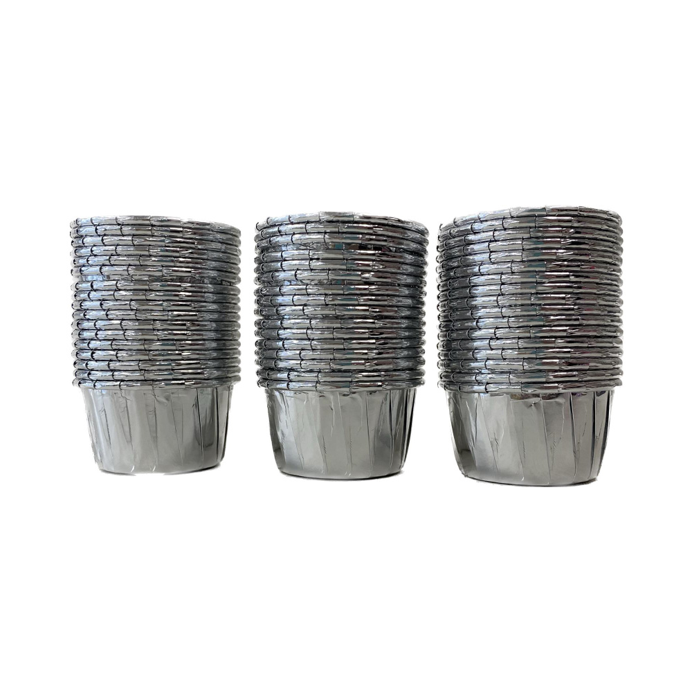 Θήκες cupcake σταθερές mini ασημί 3,8cm 50τεμ