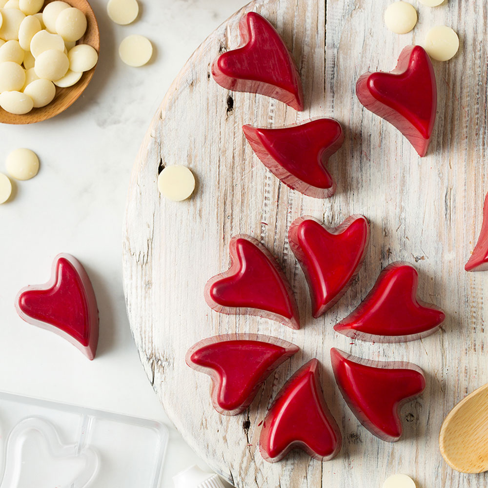 Καλούπι πολυκαρβονικό καρδιές 12τεμ 3x4x2cm  Decora