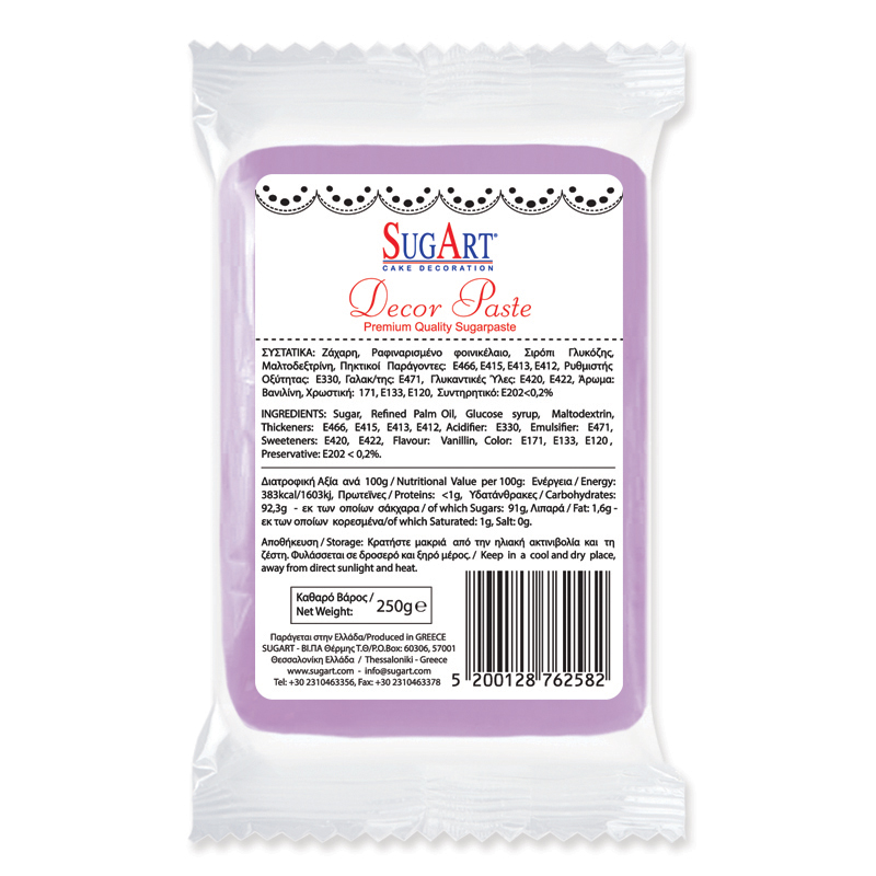 Ζαχαρόπαστα λιλά 250γρ Sugart