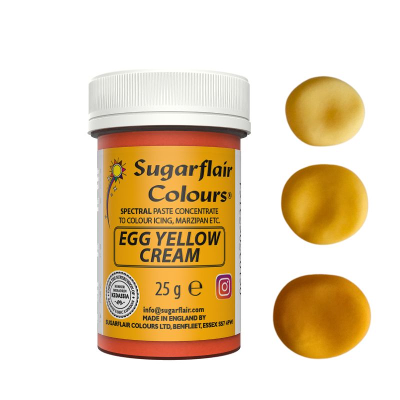 Χρώμα ζαχαροπλαστικής πάστα κίτρινο egg 25γρ Sugarflair