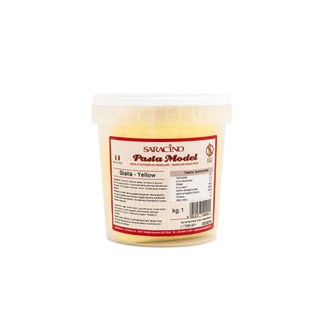 Ζαχαρόπαστα μοντελισμού κίτρινο 1 κιλό Saracino
