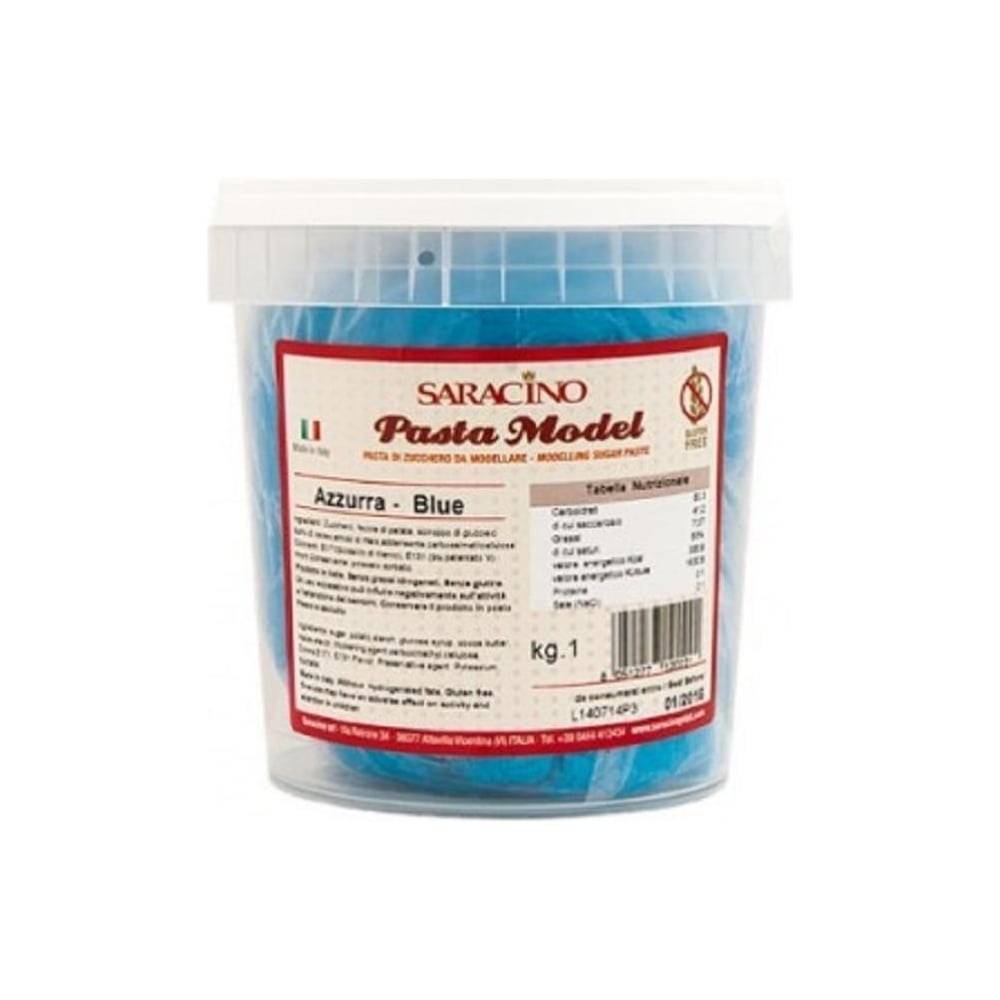 Ζαχαρόπαστα μοντελισμού μπλε 1 κιλό Saracino