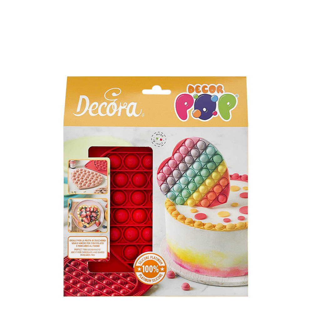 Φόρμα σιλικόνης Pop It καρδιά 15cm Decora