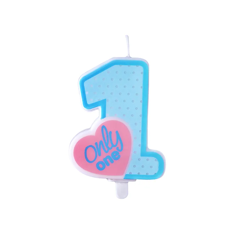 Κερί only one γαλάζιο 8cm PartyDeco