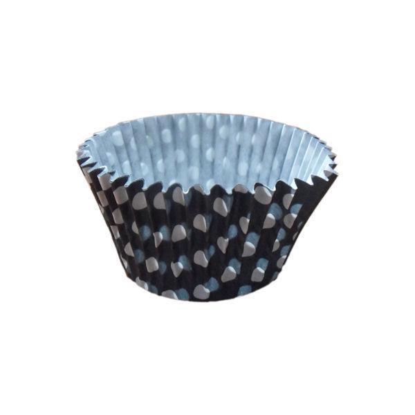 Θήκες cupcake μαύρο πουά 5cm 180τεμ