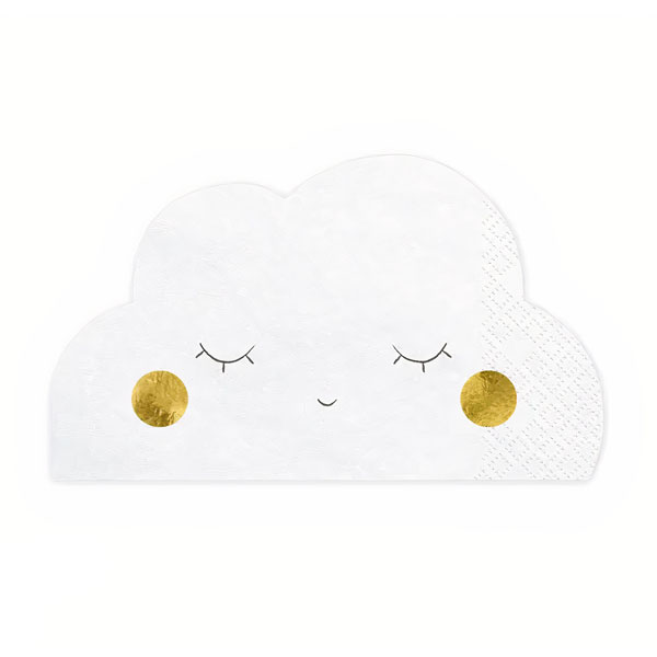 Χαρτοπετσέτες συννεφάκι με φατσούλα 16x9,5cm 20τεμ PartyDeco