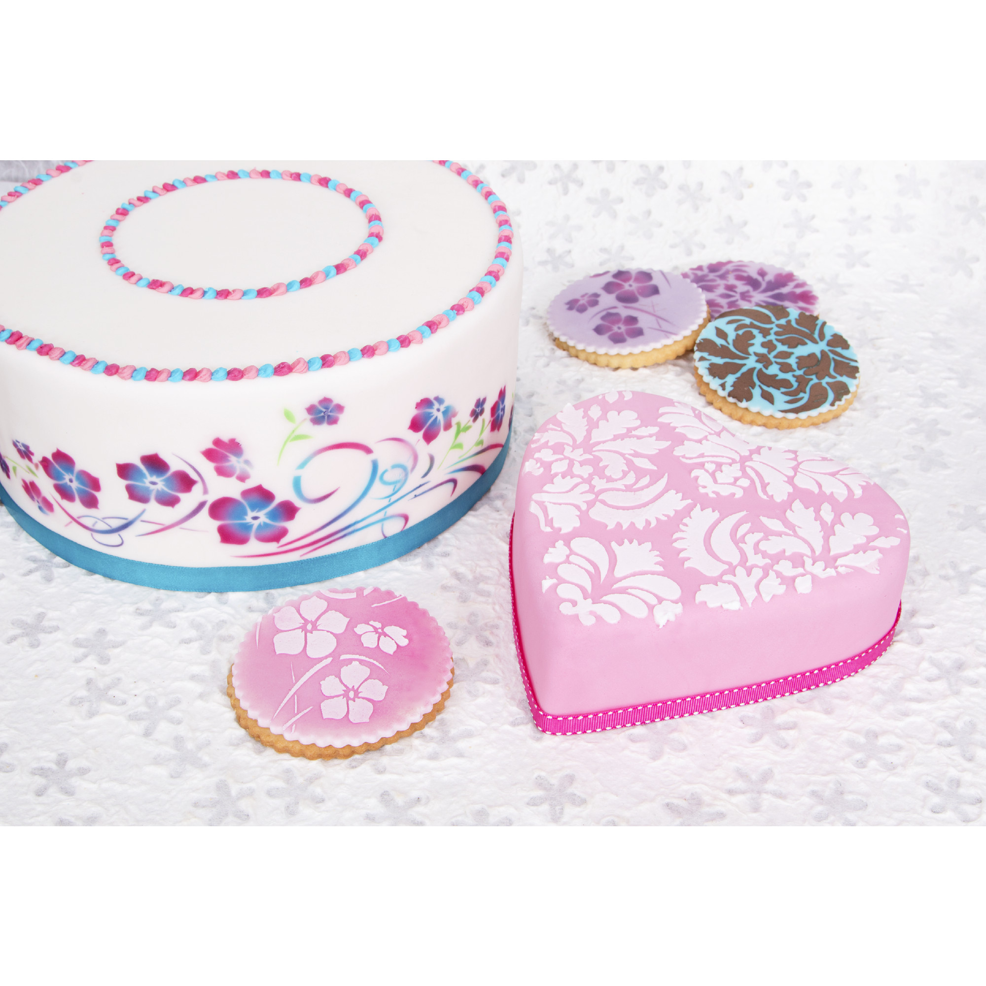 Στένσιλ με λουλούδια 2 τεμ