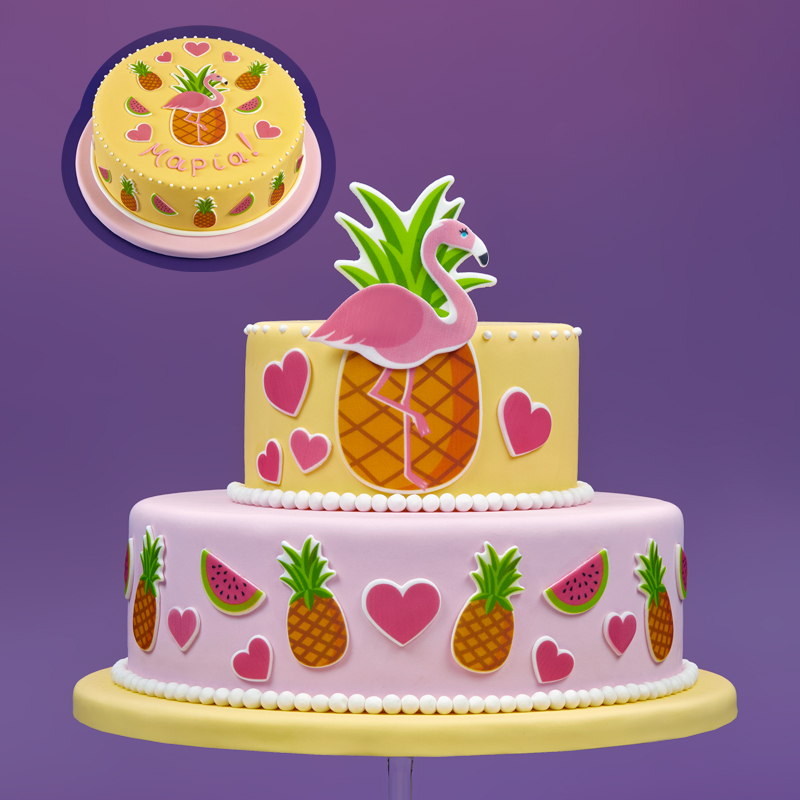 Πλάκα ζαχαρόπαστας φλαμίγκο 20x30cm Sugart