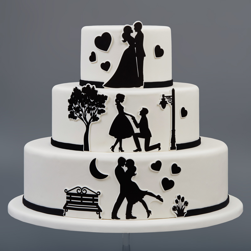 Πλάκα ζαχαρόπαστας ζευγάρι 20x30cm Sugart