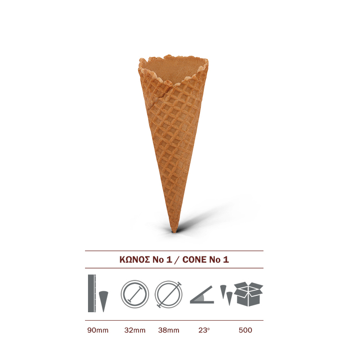 Χωνάκια παγωτού Νο1 οβάλ 500τεμ