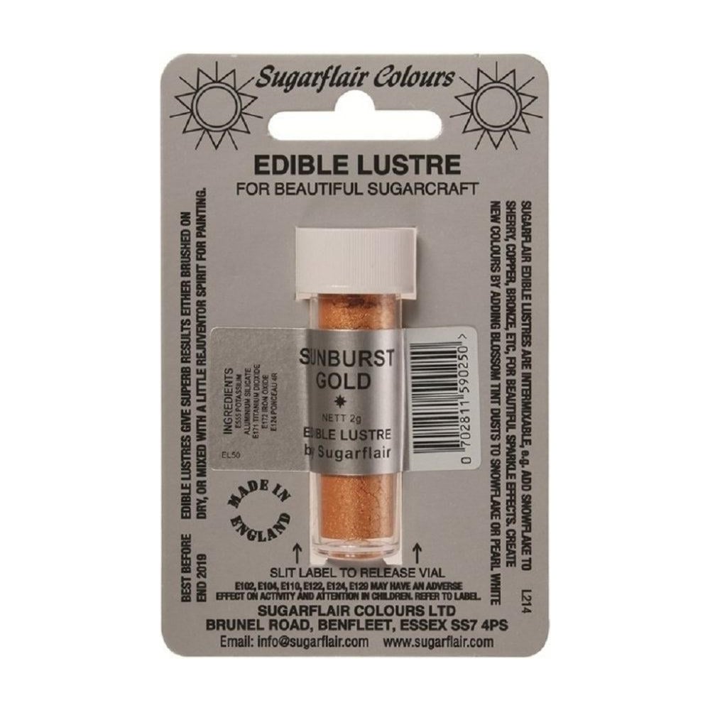 Χρώμα ζαχαροπλαστικής σκόνη χρυσό sunburst 2γρ Sugarflair