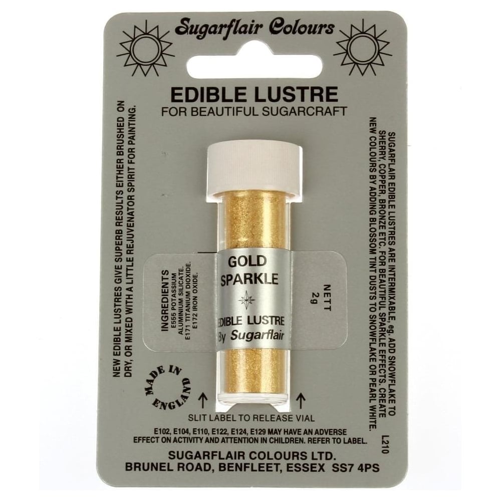 Χρώμα ζαχαροπλαστικής σκόνη χρυσό gold sparkle 2γρ Sugarflair