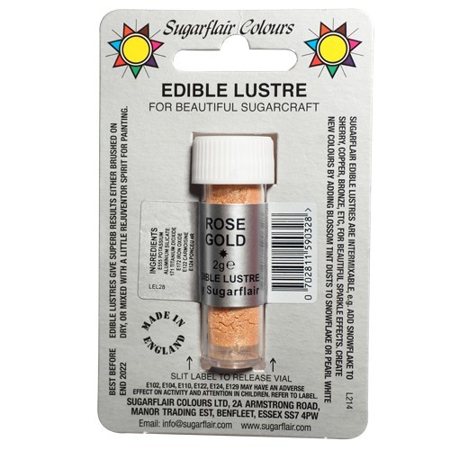 Χρώμα ζαχαροπλαστικής σκόνη ροζ χρυσό rose gold 2γρ Sugarflair