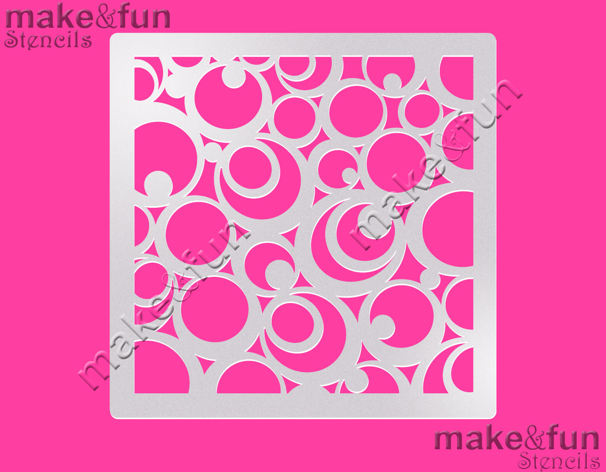 Στένσιλ κύκλοι pop art 14x14cm