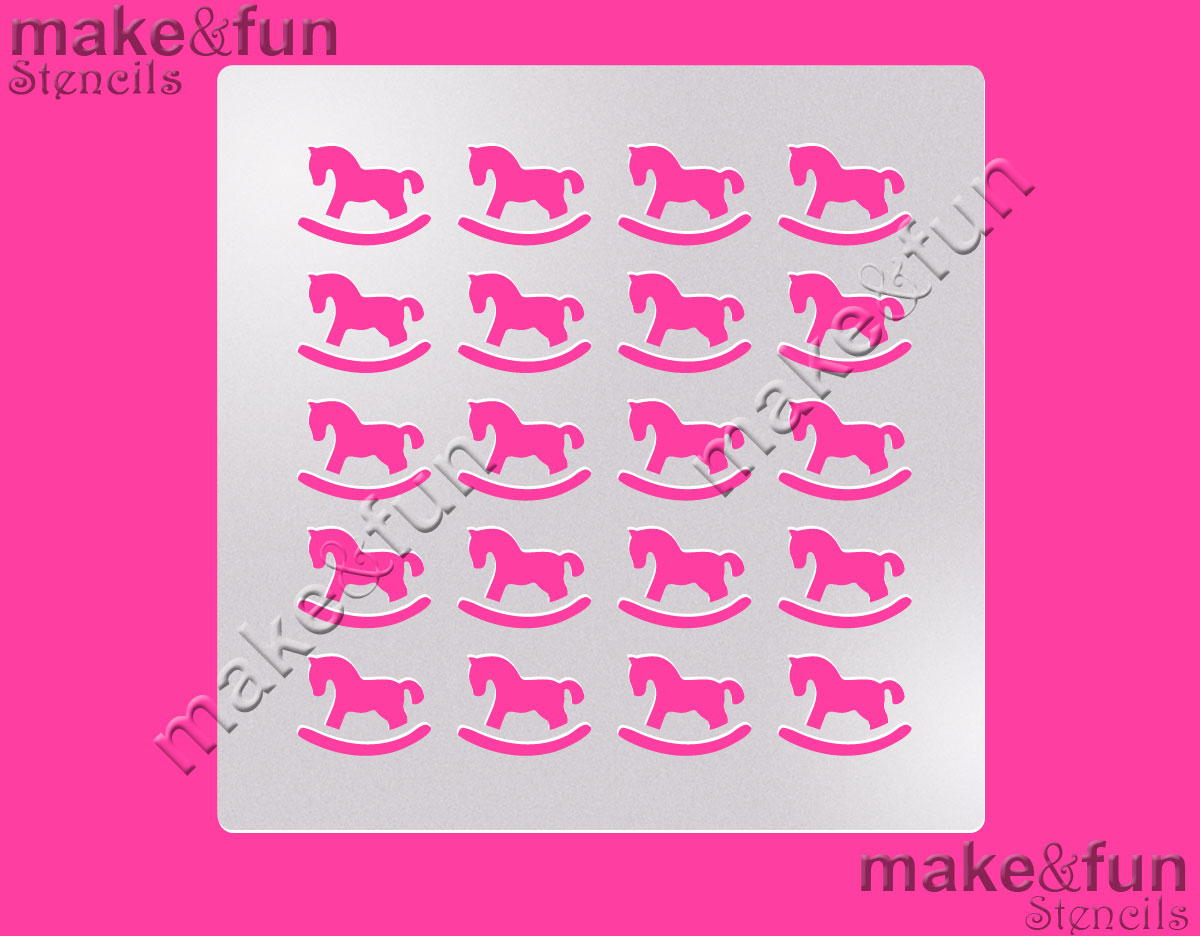 Στένσιλ αλογάκια 14x14cm