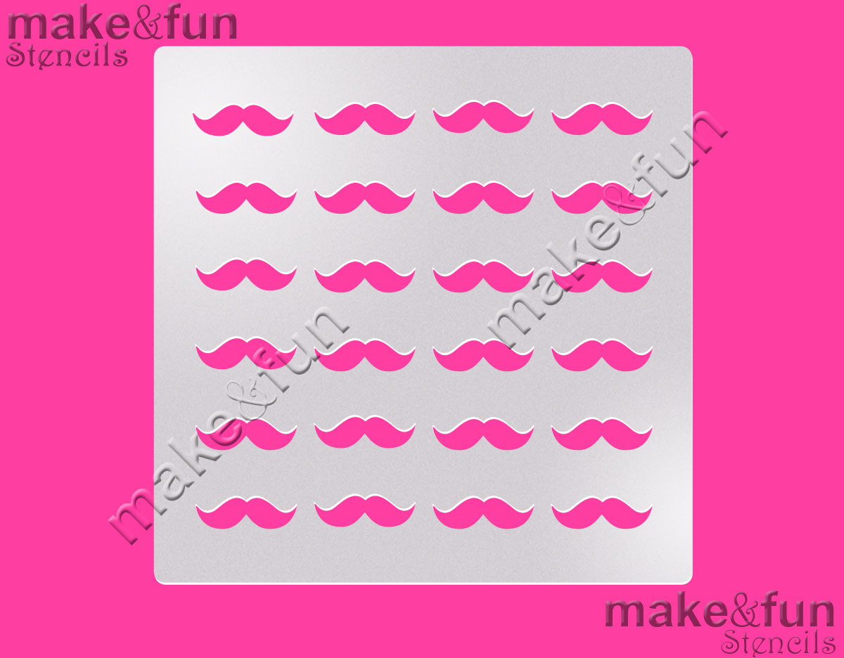 Στένσιλ μουστάκια 14x14cm