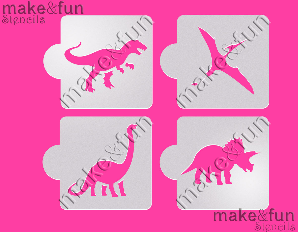 Στένσιλ δεινόσαυροι 6,5cm 4τεμ