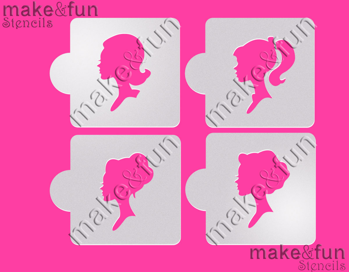 Στένσιλ cameo κορίτσια 6,5cm 4τεμ